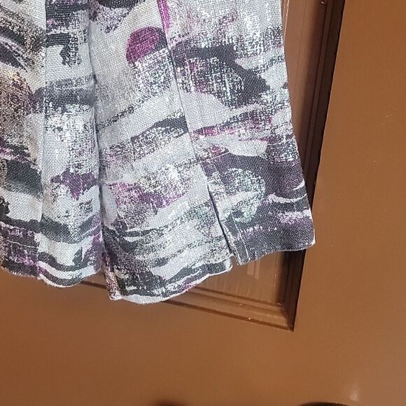 Chico's-Linen purple, silver, blk collared, button down front jkt. Size 2= M 12 - Picture 8 of 8